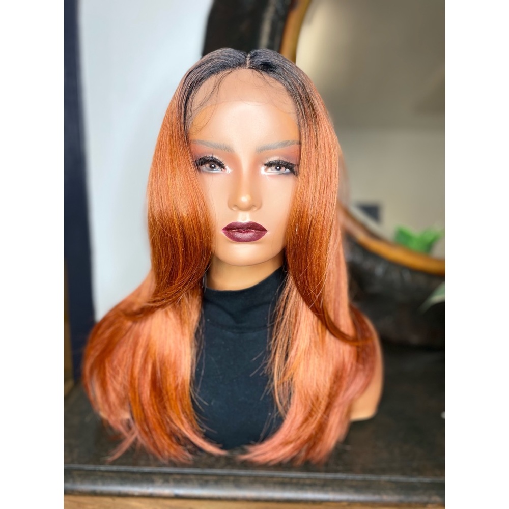 CLEARANCE ONYX| LONG AUBURN RED OMBRÉ LACE FRONT WIG